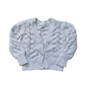 Abercrombie Kids Girls Sweater Cardigan Knit Button‎ Rhinestone Size 5/6